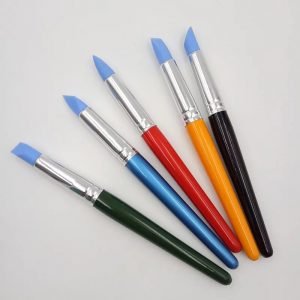 Set pinceles silicona GRANDES   para modelar de colores        5 piezas