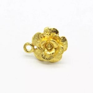 Aros de ROSA color dorado       1 par