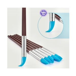 Set herramientas  para modelar NEGRAS/MEDIANAS: punta silicona y acocador    5 piezas