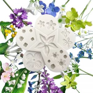 Molde de silicona con varios tipos de FLORES    1u