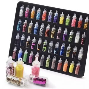 Pack de  brillo glitter y  lentejuelas        48 botellitas