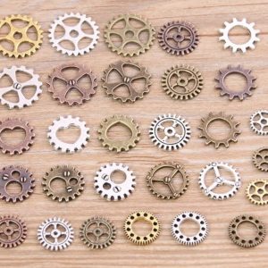 Pequeños engranajes mix dorado/plateado  para diseños steampunk   10u