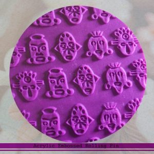 Rodillo de acrílico para texturar arcilla diseño MÁSCARAS      1 u