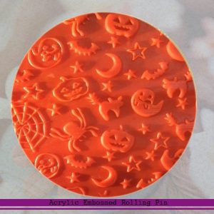 Rodillo de acrílico para texturar arcilla diseño HALLOWEEN       1 u