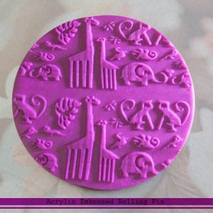 Rodillo de acrílico para texturar arcilla diseño:  ANIMALES       1 u