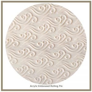 Rodillo de acrílico para texturar arcilla diseño:    OLAS    1 u