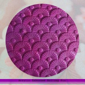 Rodillo de acrílico para texturar arcilla diseño:    MEDIA FLOR     1 u