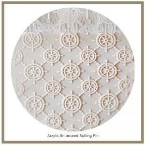 Rodillo de acrílico para texturar arcilla diseño:  TIMÓN   1 u