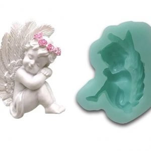 Molde de  Angel-Sentado  de silicona        1u