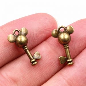 Pequeñas llaves bronce mickey para diseños steampunk   10u