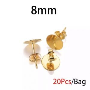 Bases de aro  de acero inoxidable   DORADO  20u 8mm