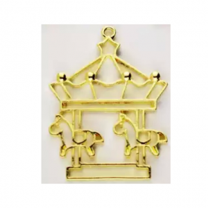 Marco medallón metal  dorado CARRUSEL         1u