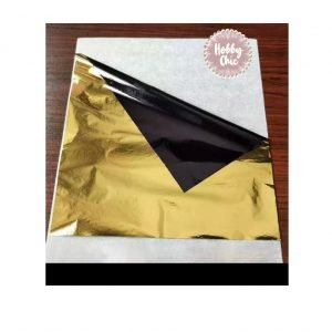 Pan de oro de imitación color  NEGRO/DORADO     1hoja   13 x 13cm