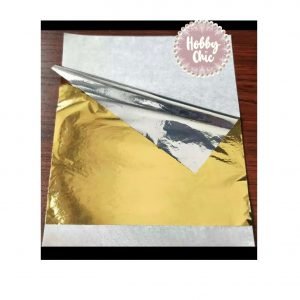 Pan de oro de imitación color  PLATEADO/DORADO     1hoja   13 x 13cm