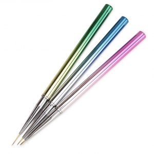 Set Pinceles metálicos  3 largos de pelo.        3u