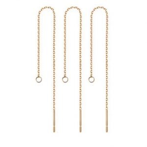 Aros de acero inoxidable  tipo CADENA ORO ROSA.   10u