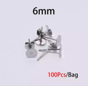 Bases de AROS  de acero inoxidable 6mm plateado    100 u