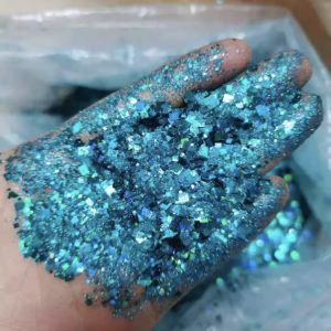 Glitter cuadrado mix tamaños color  CALIPSO GRUESO       40 gramos