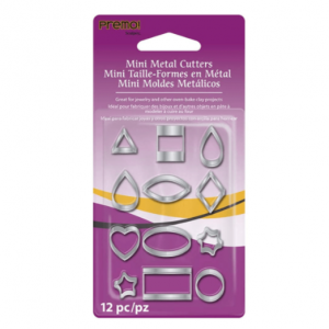 Juego de 12 mini cortadores de acero inoxidable Sculpey Tools ™: geométrico,     12u