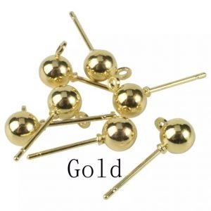 Aro BOLA  4 mm de acero inoxidable  color DORADO      20u