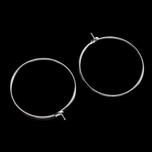 Aros acero inoxidable color  PLATEADO  ARO GRANDE  30mm.    10u