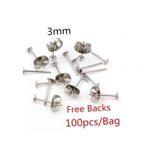 Bases de AROS  de acero inoxidable 3mm plateado    100 u