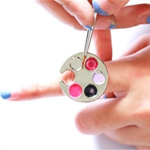 Mini Paletita para dedo de pintura  de metal        1u