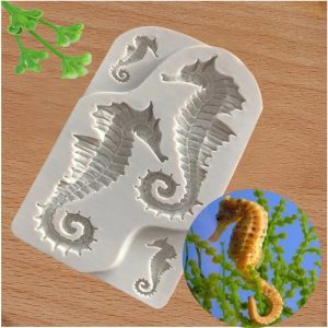 Molde de silicona  CABALLITOS  DE MAR        1u