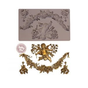 Gran Molde de silicona motivo de angel y molduras     1u