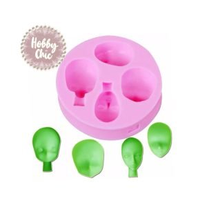 Molde de silicona 4 CARITAS BEBÉ.        1u