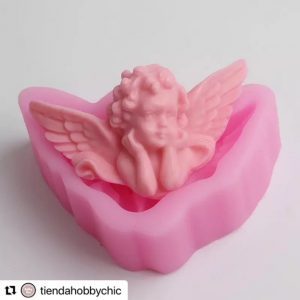 Molde de  Angel pensativo de silicona        1u