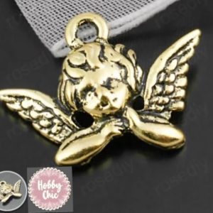 Colgante  ANGELITO  color dorado antiguo     1u