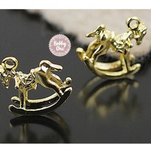 Colgante  CABALLITO BALANCÍN  color dorado        1u