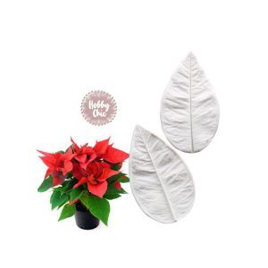 Molde de silicona de nervadura de pétalos de POINSETTIA   1par