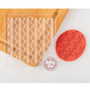 Sello de acrílico para texturar con patrón de PEQUEÑAS  CAMPANITAS      1u