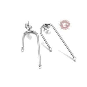 Bases de AROS  IRREGULARES de acero inoxidable PLATEADOS    10 u