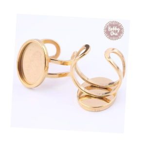 Base ANILLO  REDONDA de acero inoxidable DORADA  1u