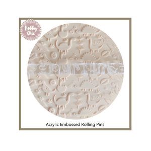 Rodillo de acrílico para texturar arcilla diseño:  DINOSAURIOS  1 u
