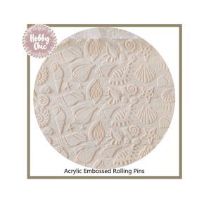 Rodillo de acrílico para texturar arcilla diseño:  CARACOLES   1 u