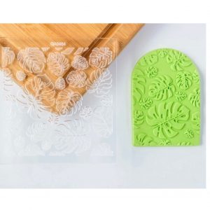 Sello de acrílico para texturar con patrón  HOJA MONSTERA    1u