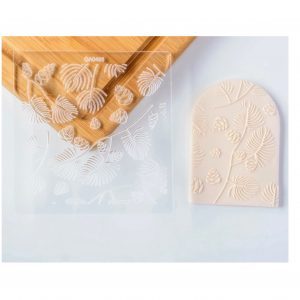 Sello de acrílico para texturar con patrón  RAMA DE PINO CON PIÑAS     1u