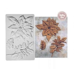 Gran Molde de silicona  POINSETTIAS/MÚERDAGO       1u