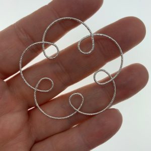 FLOR GRANDE  TALLADA de fina plata  Italiana  Ley 925       1u