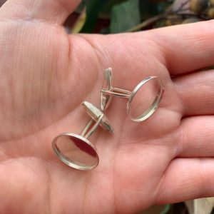 COLLERAS CON CARBUCHÓN  de fina plata  Italiana  Ley 925       1par