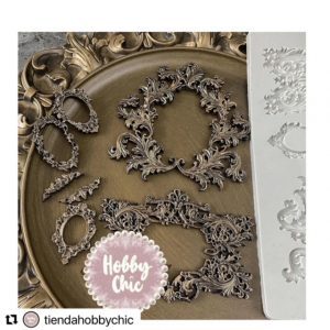Gran Molde de silicona con diseños: MARCOS ROCOCÓ   1u