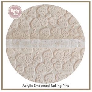 Rodillo de acrílico para texturar diseño:    FRUTILLAS   1u