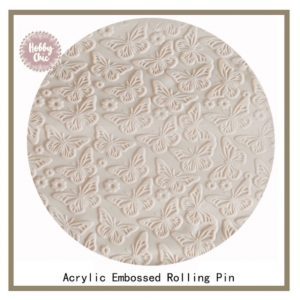 Rodillo de acrílico para texturar diseño:    MARIPOSAS.   1u