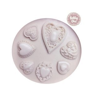 Molde de silicona  modelo CORAZONES    1u