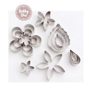 Juego de 12 cortadores de FLORES de acero inox con caja