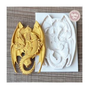 Molde de silicona  DRAGÓN SOBRE CRUZ        1u